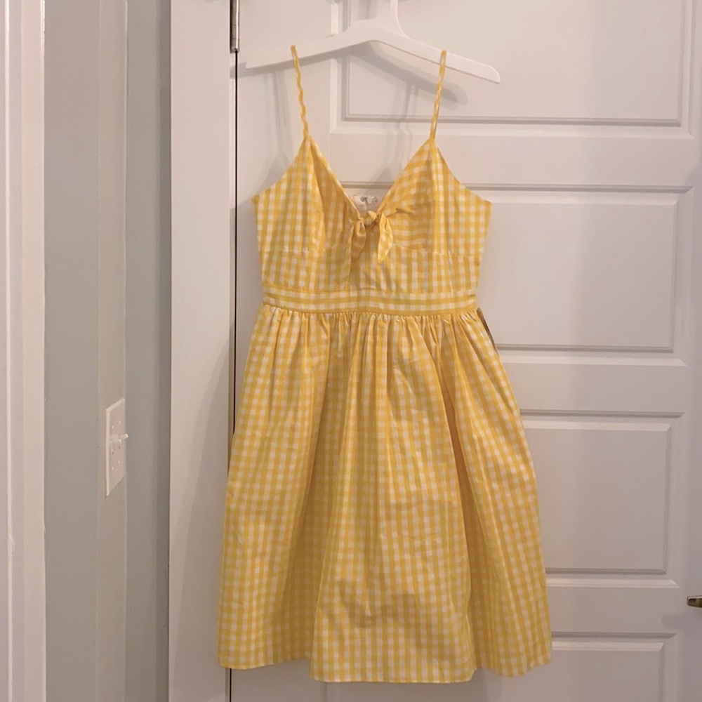 English Factory Yellow Gingham Dress